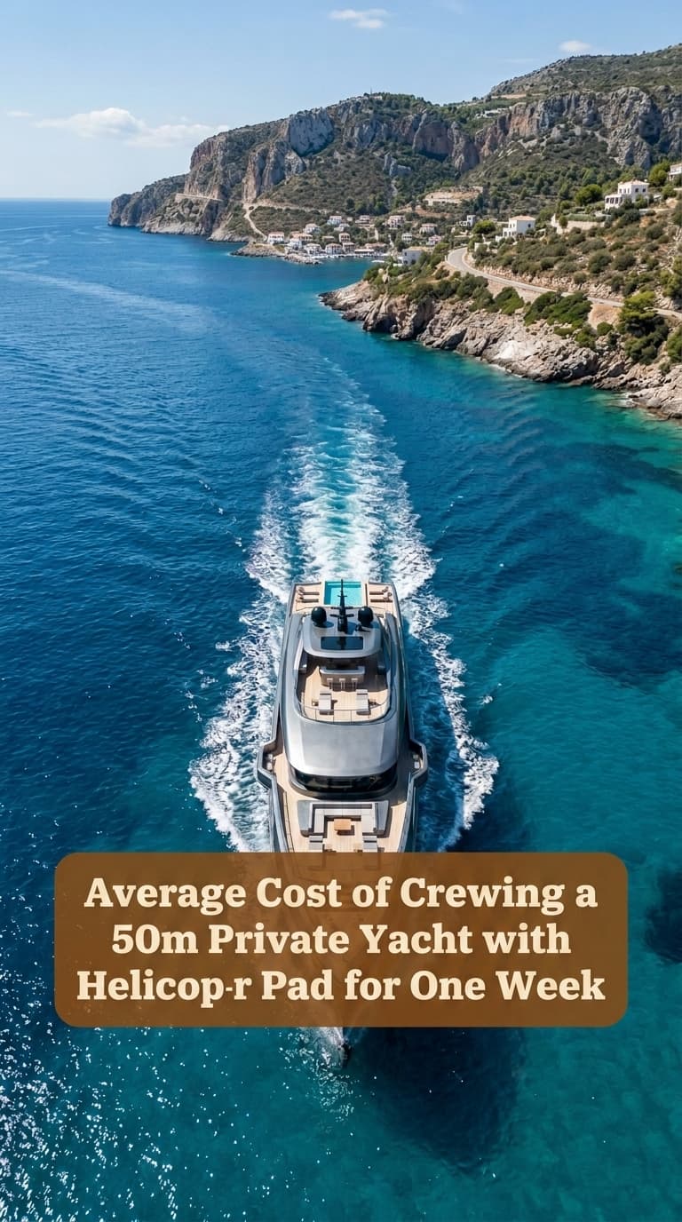 Average Cost of Crewing a 50m Private Yacht with Helicopter Pad for One Week