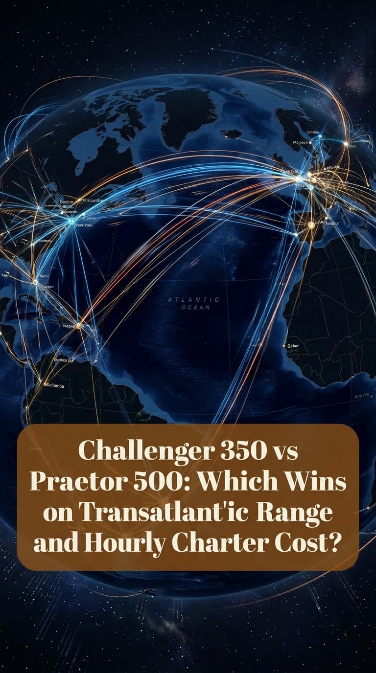 Challenger 350 vs Praetor 500: Which Wins on Transatlantic Range and Hourly Charter Cost?